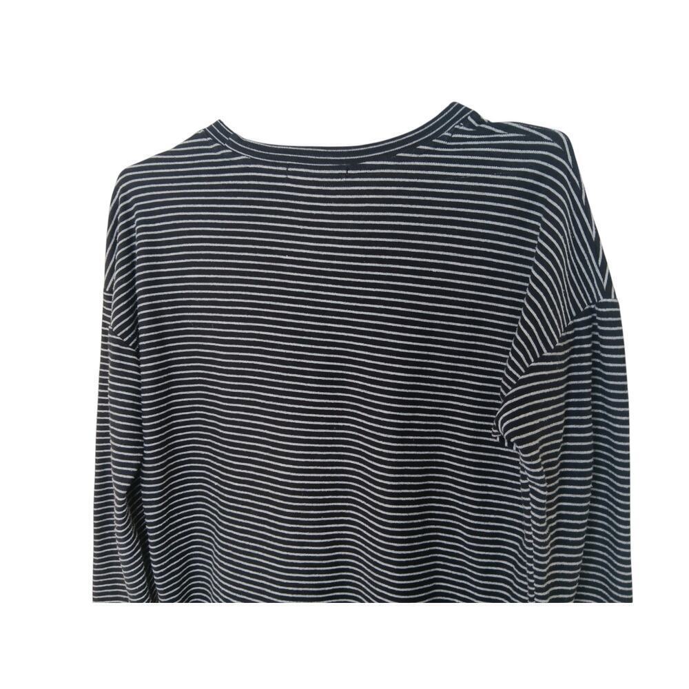 Marine Layer Womens Small Black White Stripe Long Sleeve Shirt Top Made in USA - Picture 8 of 11